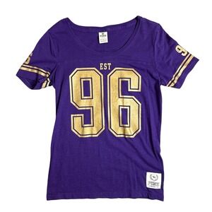 Victoria's‎ Secret PINK Baltimore Ravens NFL T-Shirt Purple Gold Women's Large